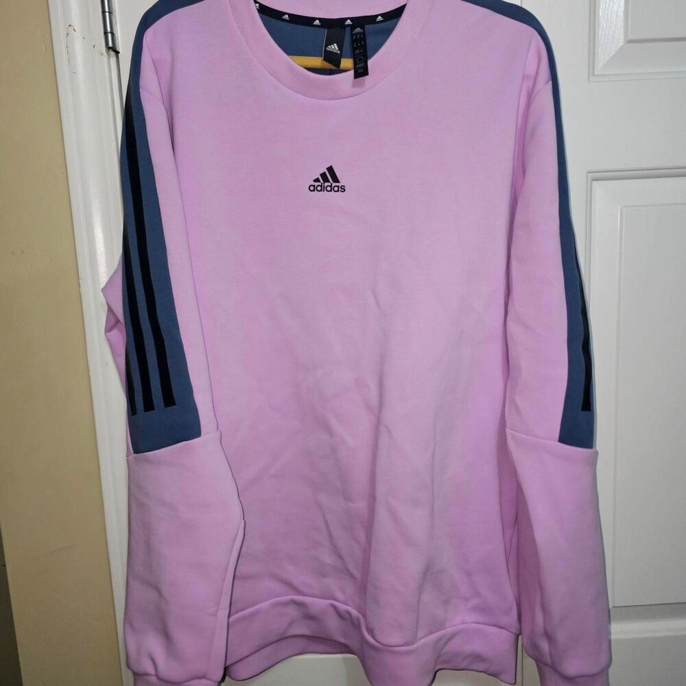 Adidas Men's Pink and‎ Blue Sweatshirt XL